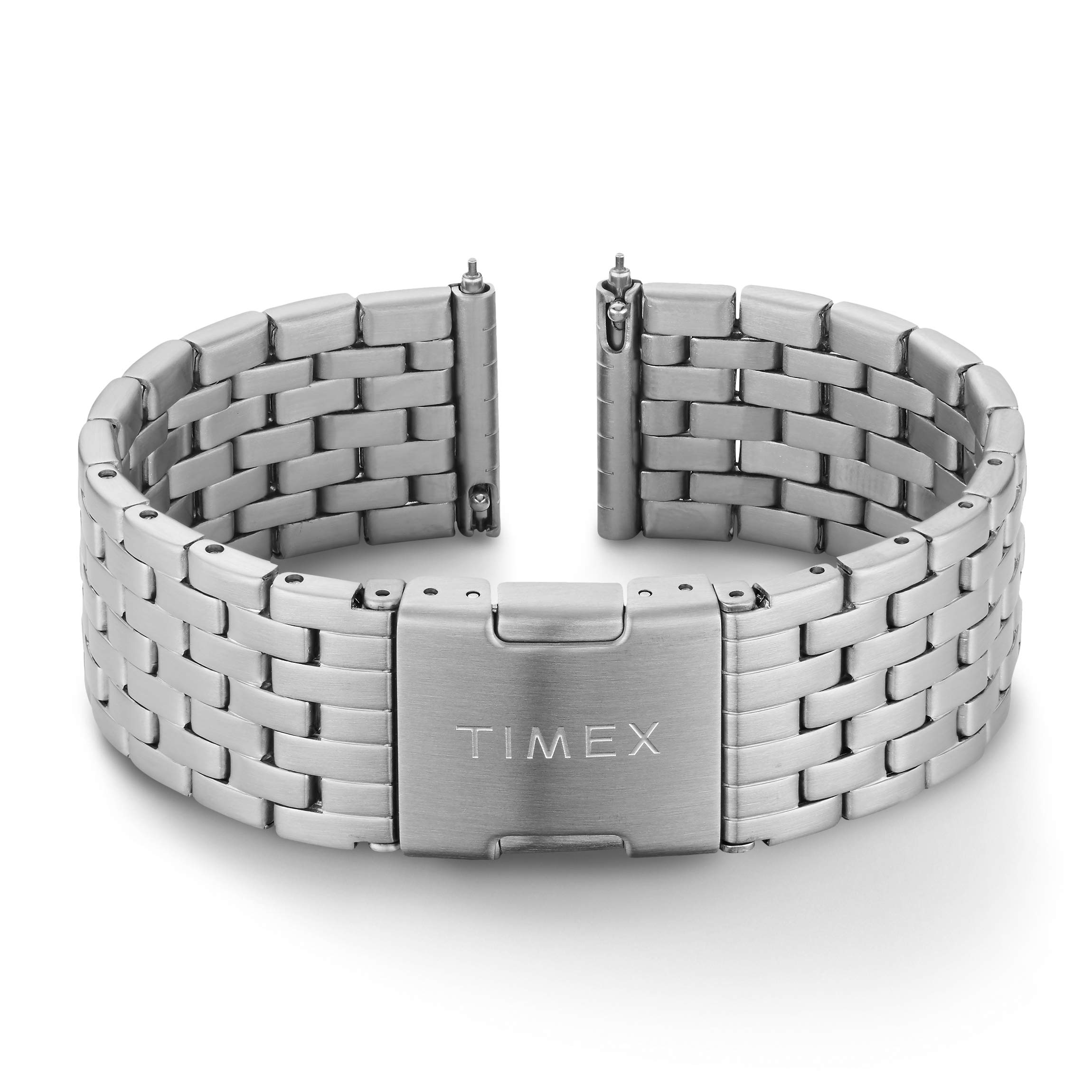 Timex 20mm Stainless Steel Quick-Release Bracelet – Silver-Tone with Deployment Clasp