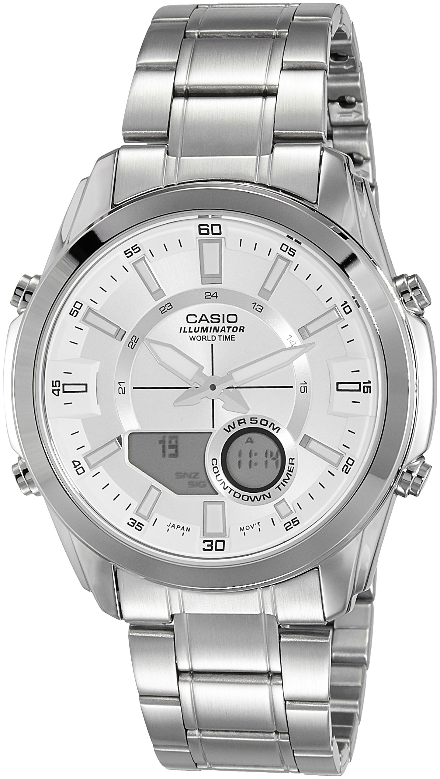 Casio AMW810D-7AV Men's Stainless Steel Active Dial Watch