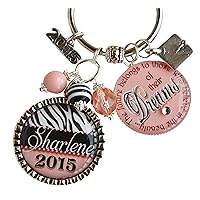 Personalized Graduation Keychain school colors Key chain graduate quote, The future belongs to those who believe in the beauty of their Dreams, your choice of colors