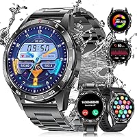 LIGE Men's Smart Watch with Bluetooth Call, 1.43 Inch AMOLED Sport Smartwatch with Heart Rate/Sleep Monitor, Fitness Tracker Pedometer Waterproof IP68 Stopwatch for Android iOS