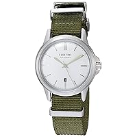 Electric Stainless Steel Japanese-Quartz Watch with Nylon Strap, Green, 20 (Model: EW013007-0081)
