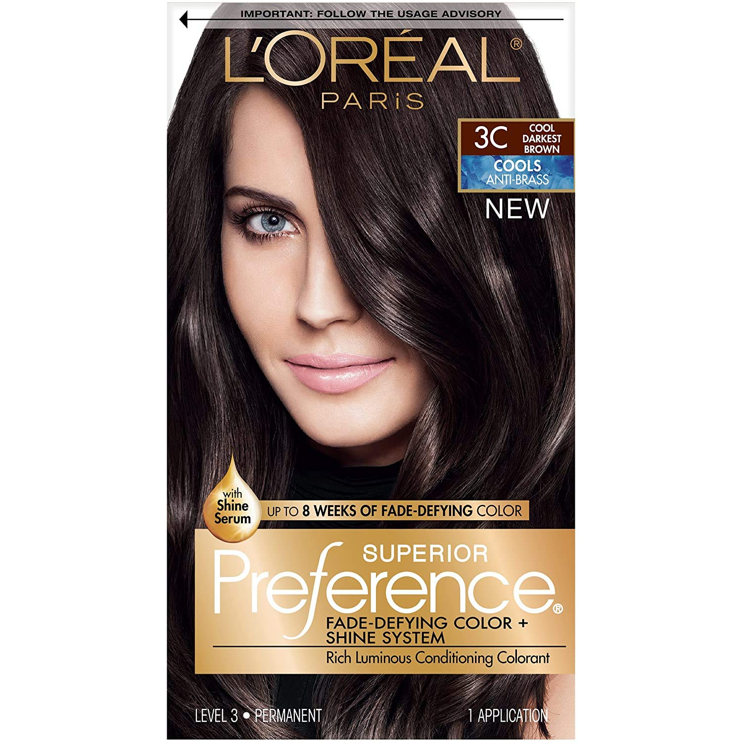 Mua L'Oreal Paris Superior Preference Fade-Defying + Shine Permanent Hair  Color, 3C Cool Darkest Brown, Pack of 1, Hair Dye trên Amazon Mỹ chính hãng  2023 | Fado