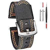 torbollo Ballistic Two-Piece Military Watch Strap for Men, 22mm Quick Release Nylon Watch Bands, Heavy Duty Brushed Buckle