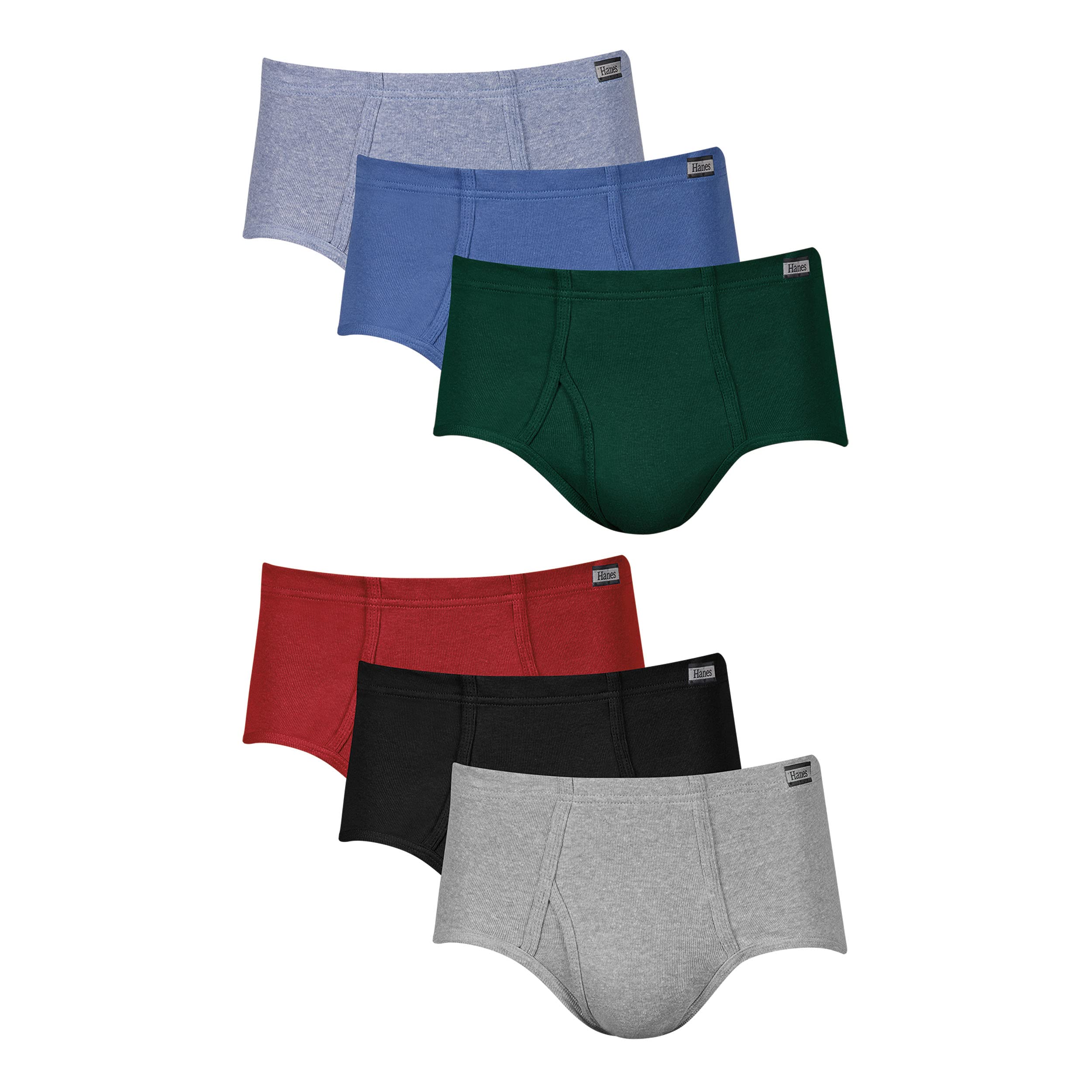 Hanes Men's Underwear Briefs, Mid-Rise, Moisture-Wicking, 6-Pack