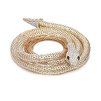 LUREME Flexible Bendable Snake Necklace, Adjustable Snake Collar Choker Necklace, Snake Waist Chain for Women (nl006311)