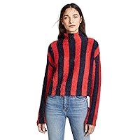[BLANKNYC] Womens Long Sleeve Drop Shoulder Mock Neck Classic Fit Sweater