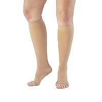 Ames Walker AW Style 201 Medical Support Open Toe 20-30 mmHg Firm Compression Knee High Stockings Beige XLarge Wide