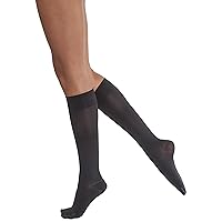 JOBST Opaque Knee High with SoftFit Technology Band, 15-20 mmHg Compression Stockings, Closed Toe, Large, Anthracite