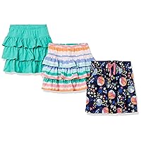 Amazon Essentials Girls and Toddlers' Knitted Ruffle Scooter Skirts (Previously Spotted Zebra), Multipacks