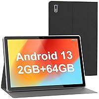 BYYBUO Android 13 Tablet,10.1 inch Tablet with Case, 64GB ROM Quad-Core Processor 5000mAh Battery, 1280x800 IPS FHD Touchscreen 5MP+8MP Camera, Bluetooth,WiFi,Metal Body
