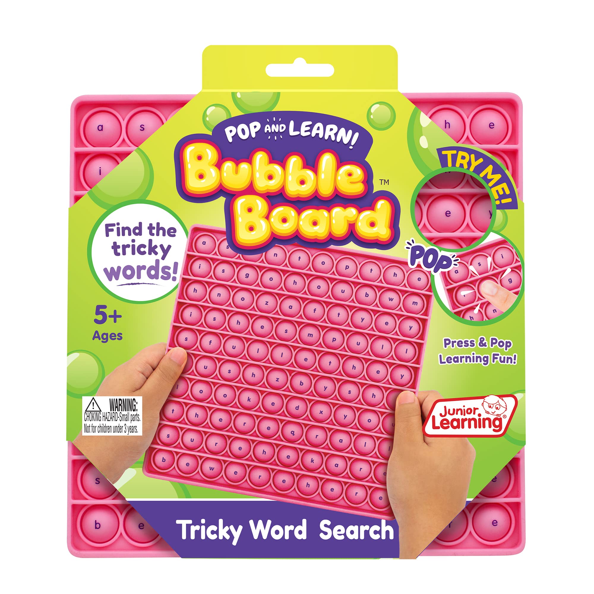Junior Learning Tricky Word Search Bubble Board, Multicolor (JL683)