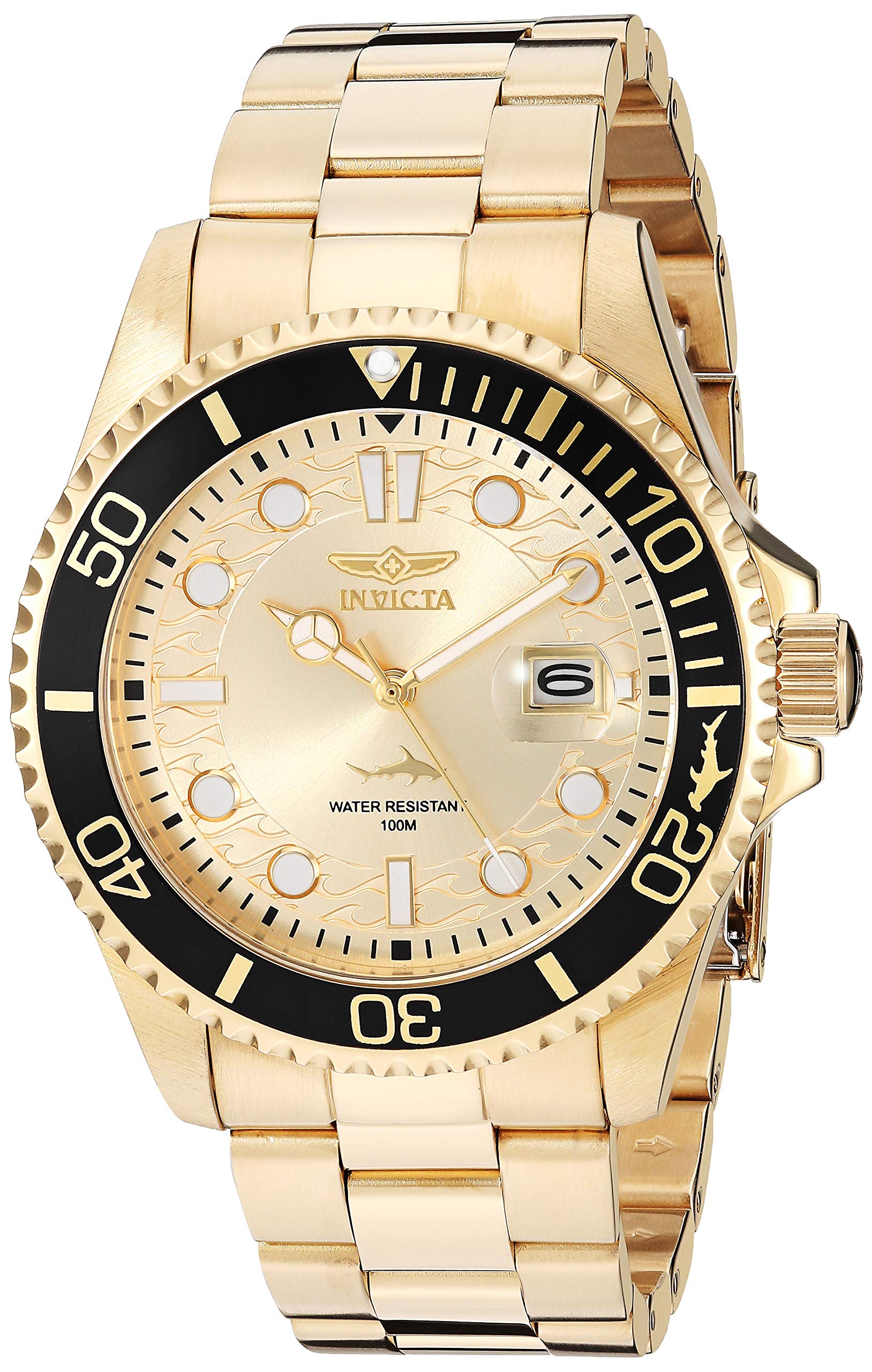 Invicta Mens Pro Diver Quartz Watch, Gold, 30025
