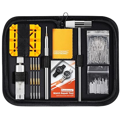 Watch Link Removal Tool Kit, Eventronic Watch Repair Kit with Watch Band Tool Kit for Watch Band Replacement, Professional Watch Tool Kit Including Link Pin Remover,Spring Bar Tool, 20 PCS Spring Pins