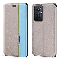 for Oppo A96 5G Case, Fashion Multicolor Magnetic Closure Leather Flip Case Cover with Card Holder for Oppo A96 5G (6.43inch) Gray
