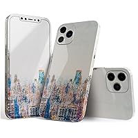 Full Body Skin Decal Wrap Kit Compatible with iPhone 15 Pro Max - Watercolor New York City Skyline