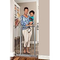 Regalo Easy Step Extra Tall Walk Thru Baby Gate, Bonus Kit, Includes 4-Inch Extension Kit, 1 Pack of Pressure Mount Kit and Wall Mount Kit, Platinum