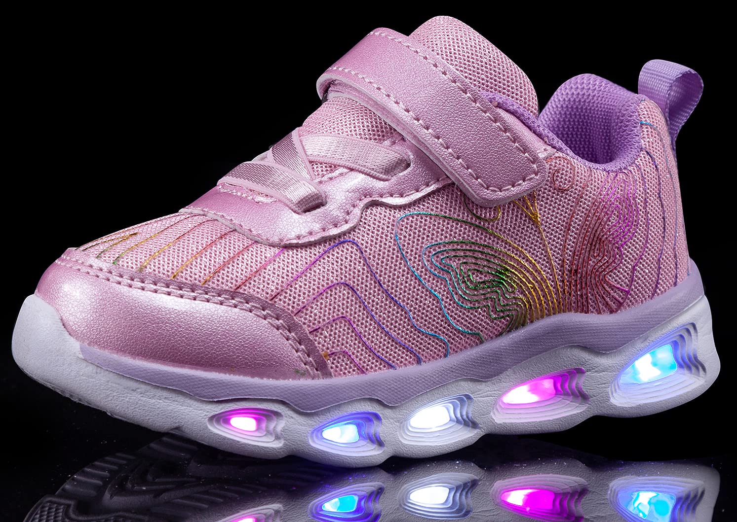 SINOSKY Toddler Girls Led Shoes Kids Light Up Sneakers