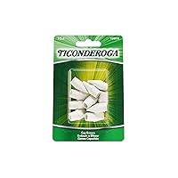 Ticonderoga Pencil Cap Erasers, White, 10 Count, 6 Packs (X38010)