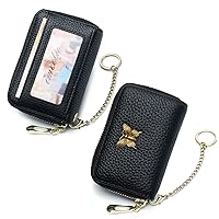 imeetu (Bundle of 2 Sets) Women Leather Coin Purse and RFID Credit Card Holder