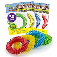 Mosquito Repellent Bracelets for Adults & Kids - Pack of 50 - Long Lasting, Natural Bug and Insect Repellent Bracelet - Waterproof, Individually Wrapped, Deet-Free Bands - Neon