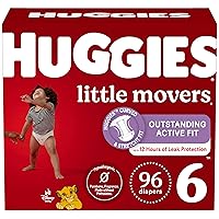 Size 6 Diapers, Little Movers Baby Diapers, Size 6 (35+ lbs), 96 Ct (2 Packs of 48)