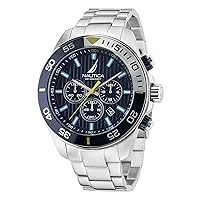 Nautica Men's NAPNOS304 One Recycled (85%) Stainless Steel Bracelet & Blue Silicone Strap Watch