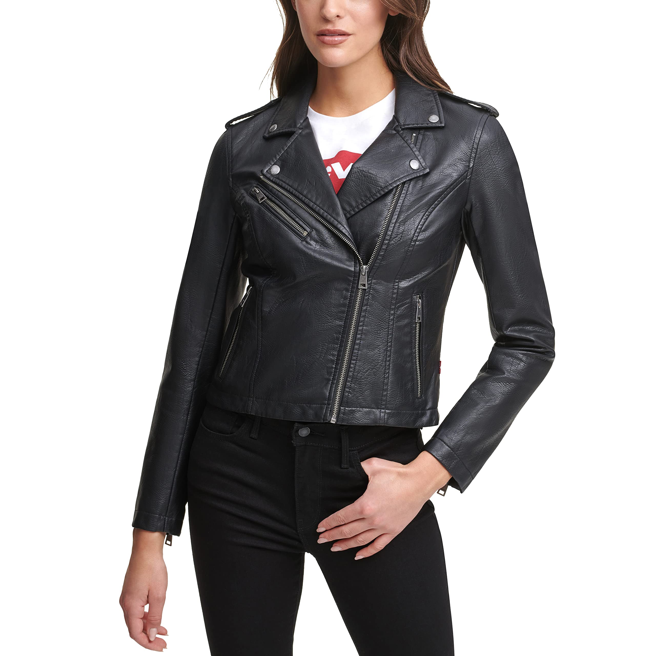 Mua Levi's Women's Faux Leather Classic Asymmetrical Motorcycle Jacket  (Standard & Plus Sizes) trên Amazon Mỹ chính hãng 2023 | Fado