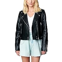 [BLANKNYC] Womens Luxury Clothing Vegan Leather Moto Jacket With Zipper Pocket Detail, Comfortable & Stylish Coat, First Ever, Medium