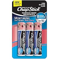 ChapStick Moisturizer Black Cherry Lip Balm Tubes, SPF 15 Sunscreen and Skin Protectant - 0.15 Oz (Pack of 3)