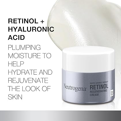 Neutrogena Retinol Face Moisturizer, Rapid Wrinkle Repair, Daily Anti-Aging Face Cream with Retinol & Hyaluronic Acid to Fight Fine Lines, Wrinkles, & Dark Spots, 1.7 oz