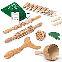 – 7 in 1 Wood Therapy Tools for Body Shaping, Wood Massage Tools and Maderoterapia Kit Colombiana for Anti-Cellulite, Lymphatic Drainage, Body Contouring and Sculpting
