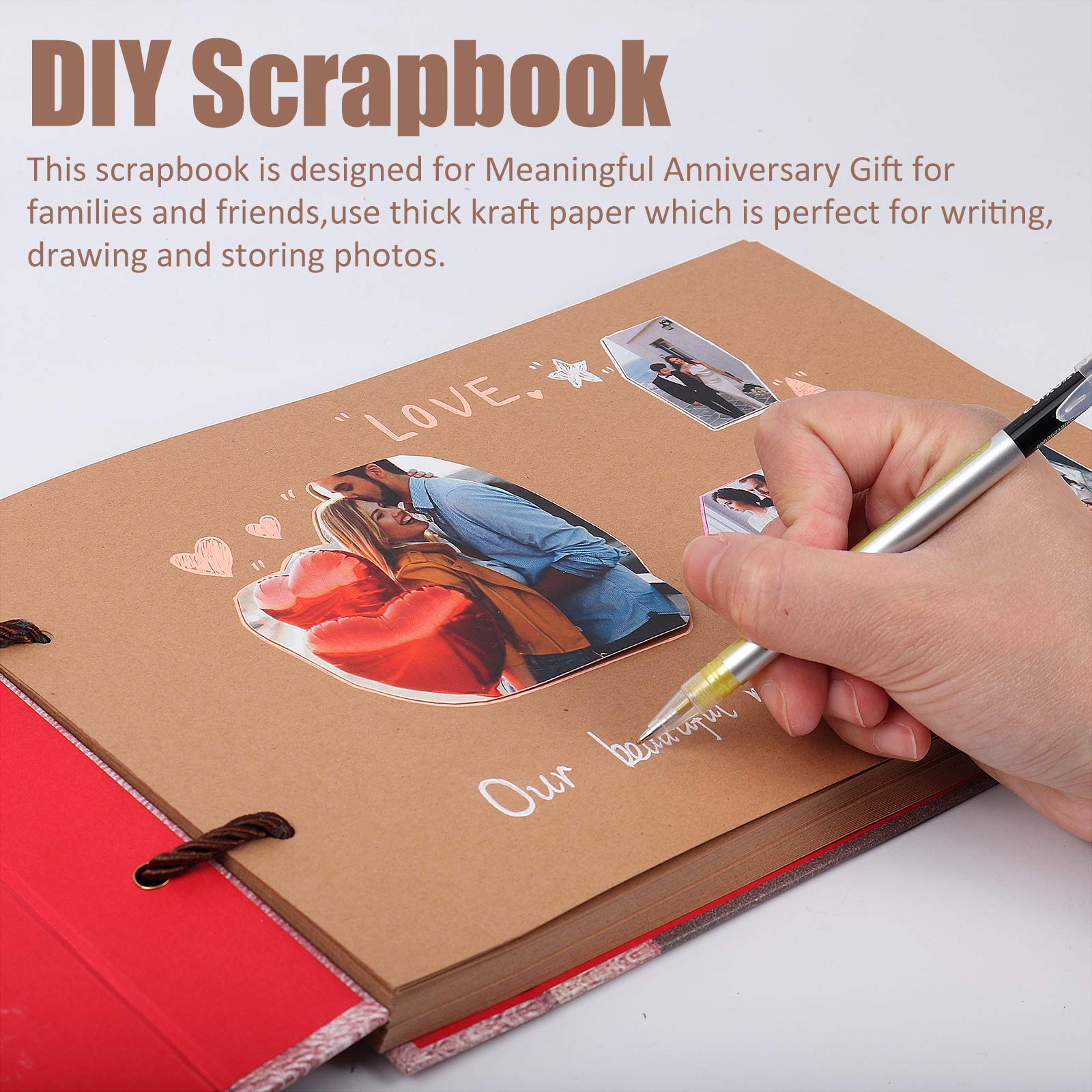 RECUTMS Our Adventure Book Scrapbook Pixar Up Handmade DIY Family Photo  Album Expandable 11.6x7.5 Inches 80 Pages with Storage Box DIY Accessories  Kit