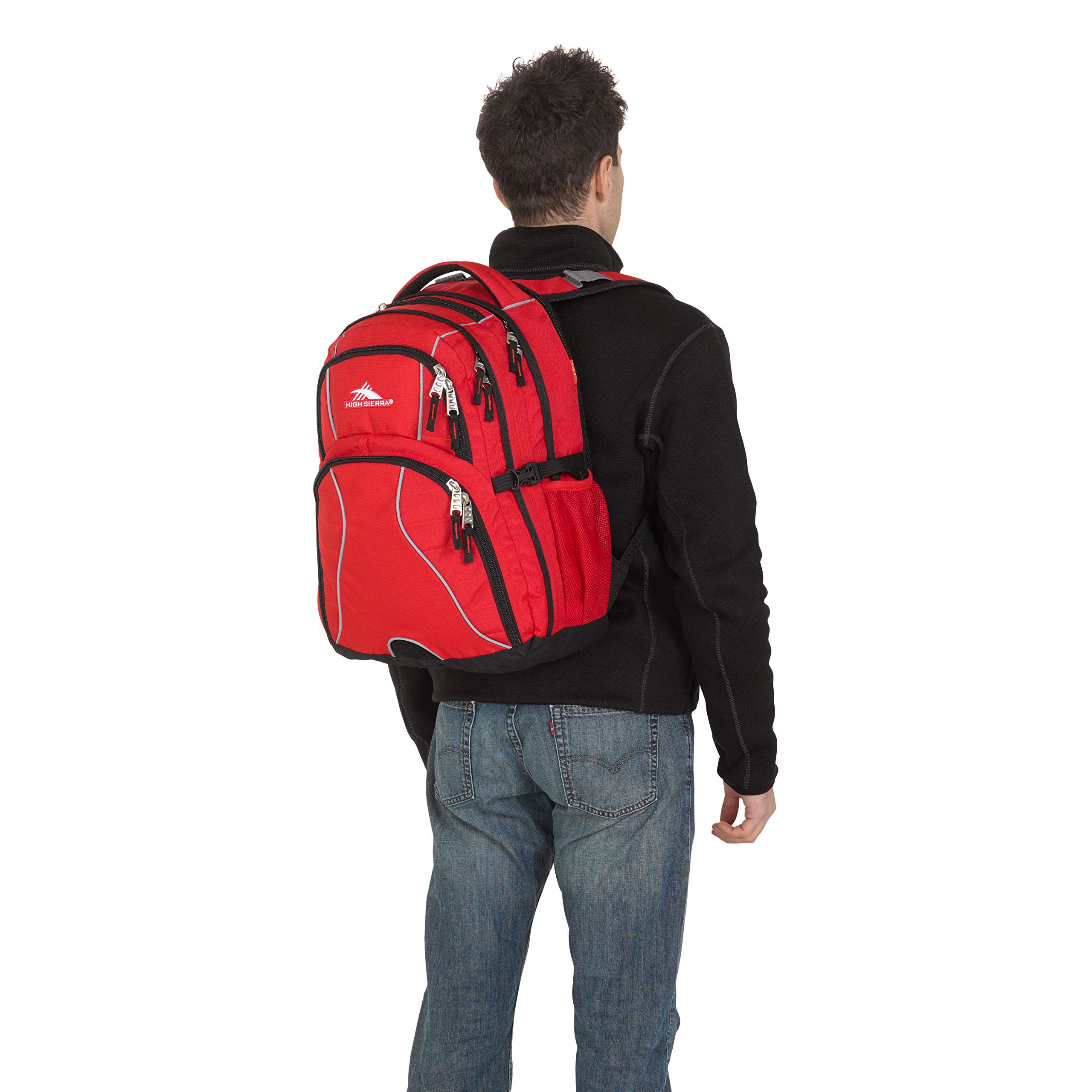 High Sierra Swerve Laptop Backpack, Crimson/Black, One Size