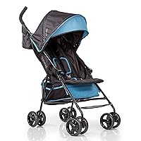 3Dmini Convenience Stroller, Blue/Black – Lightweight Infant Stroller with Compact Fold, Multi-Position Recline, Canopy Pop Out Sun Visor and More Umbrella for Travel