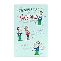 Hanson White a Christmas Poem for My Husband Funny Christmas Greeting Humour Xmas Card, Green