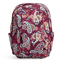 Vera Bradley Women's Cotton Large Travel Backpack Travel Bag, Paisley Jamboree - Recycled Cotton, One Size