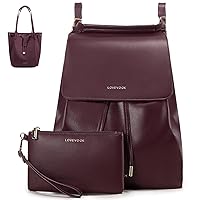 LOVEVOOK Backpack Purses for Women, Tote Bag Convertible PU Leather Backpacks, Fashion Handbag Satchel Bags