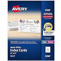 Avery Printable Index Cards with Sure Feed Technology, 3