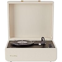 Crosley CR6255A-CC Mercury Vintage 3-Speed Bluetooth in/Out Turntable with Built-in Speakers, Cream Crocodile