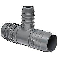 Spears 1401 Series PVC Tube Fitting, Tee, Schedule 40, Gray, 3/4