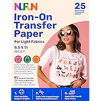 TransOurDream Upgraded Iron on Heat Transfer Paper for T Shirts (20 Sheets,  8.5x11) Iron-on Transfers Paper for Light Fabric Printable Heat Transfer