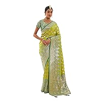 Elina fashion Sarees for Women Banarasi Art Silk Woven Saree || Indian Bollywood Diwali Sari With Unstitched Blouse