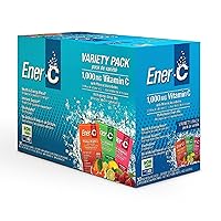 Ener-C Variety Pack Multivitamin Drink Mix Powder Vitamin C 1000mg & Electrolytes with Real Fruit Juice Natural Energy & Immune Support for Women & Men - Non-GMO Vegan & Gluten Free - 30 Count