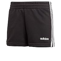 adidas Girls Shorts Essentials Training New Running 3 Stripes Kids Short (110/4-5 Years) Black/White
