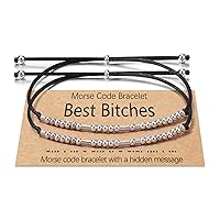 Shonyin Morse Code Bracelets for Women Men, String Bracelets, Inspirational Bracelets for Best Friend Unbiological Sister Daughter Niece Adjustable Bracelets