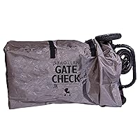 J.L. Childress DELUXE Gate Check Bag for Single & Double Strollers - Stroller Bag for Airplane - Large Stroller Travel Bag with Adjustable Shoulder Straps - Air Travel Stroller Bag - Grey