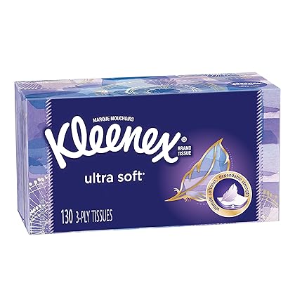 Kleenex Ultra Soft Facial Tissues, 130 Count (Pack of 8)