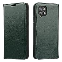 Smartphone Flip Cases Flip Wallet Case for Samsung Galaxy A42 5G Case, Genuine Leather Cover TPU Bumper with Card Holder Kickstand Hidden Magnetic Adsorption Shockproof Leather Wallet Case-Two-Layer L