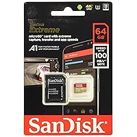 SanDisk Extreme 64GB microSD, microSDHC, microSDXC, 4K UHD- SDSQXA2-064G-GN6MA, A1/A2