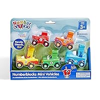 hand2mind Numberblocks Mini Vehicles, Toy Vehicle Playsets, Small Race Car Toy, Cartoon Character Toys, Collectible Action Figures for Kids, Toddler Imaginative Play Toys